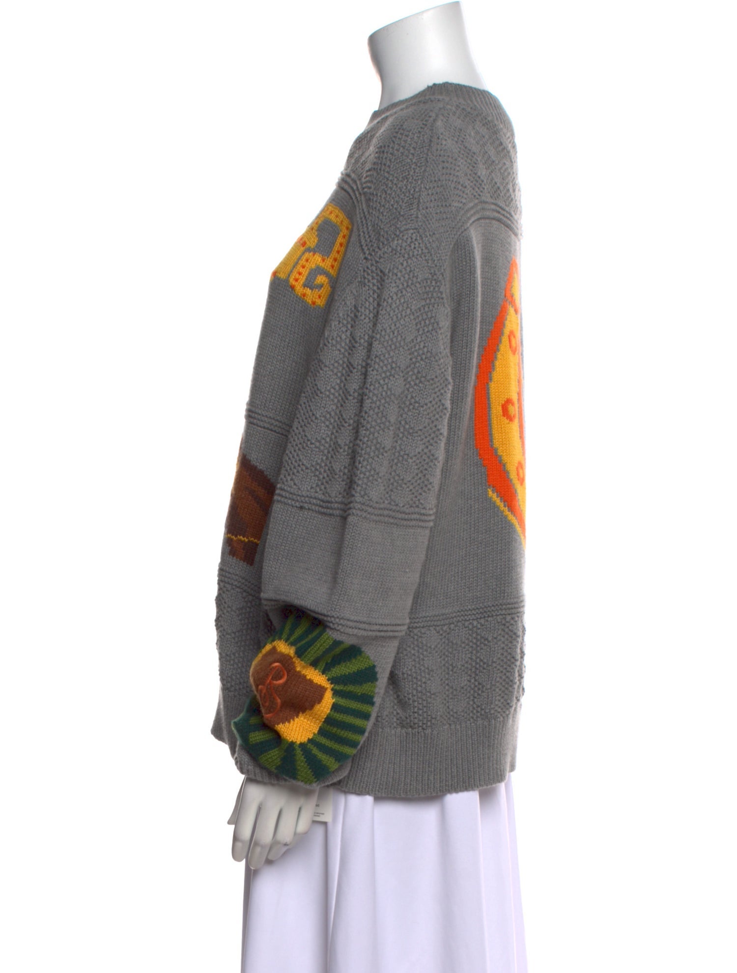 Burberry Graphic Print Mock Neck Sweater